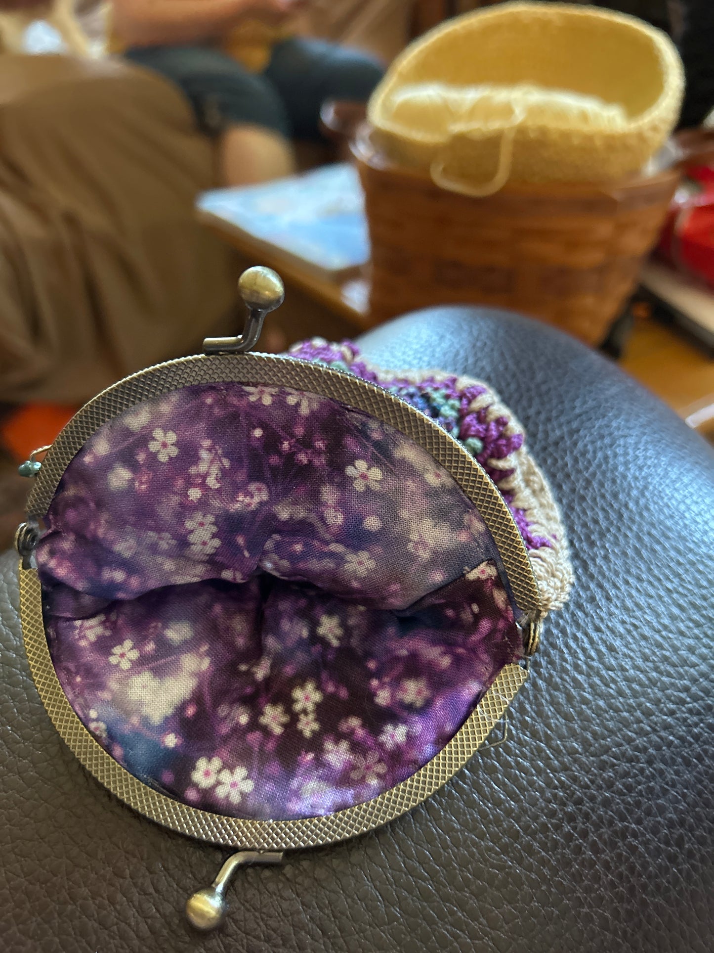 Coin Purse - purple blooms