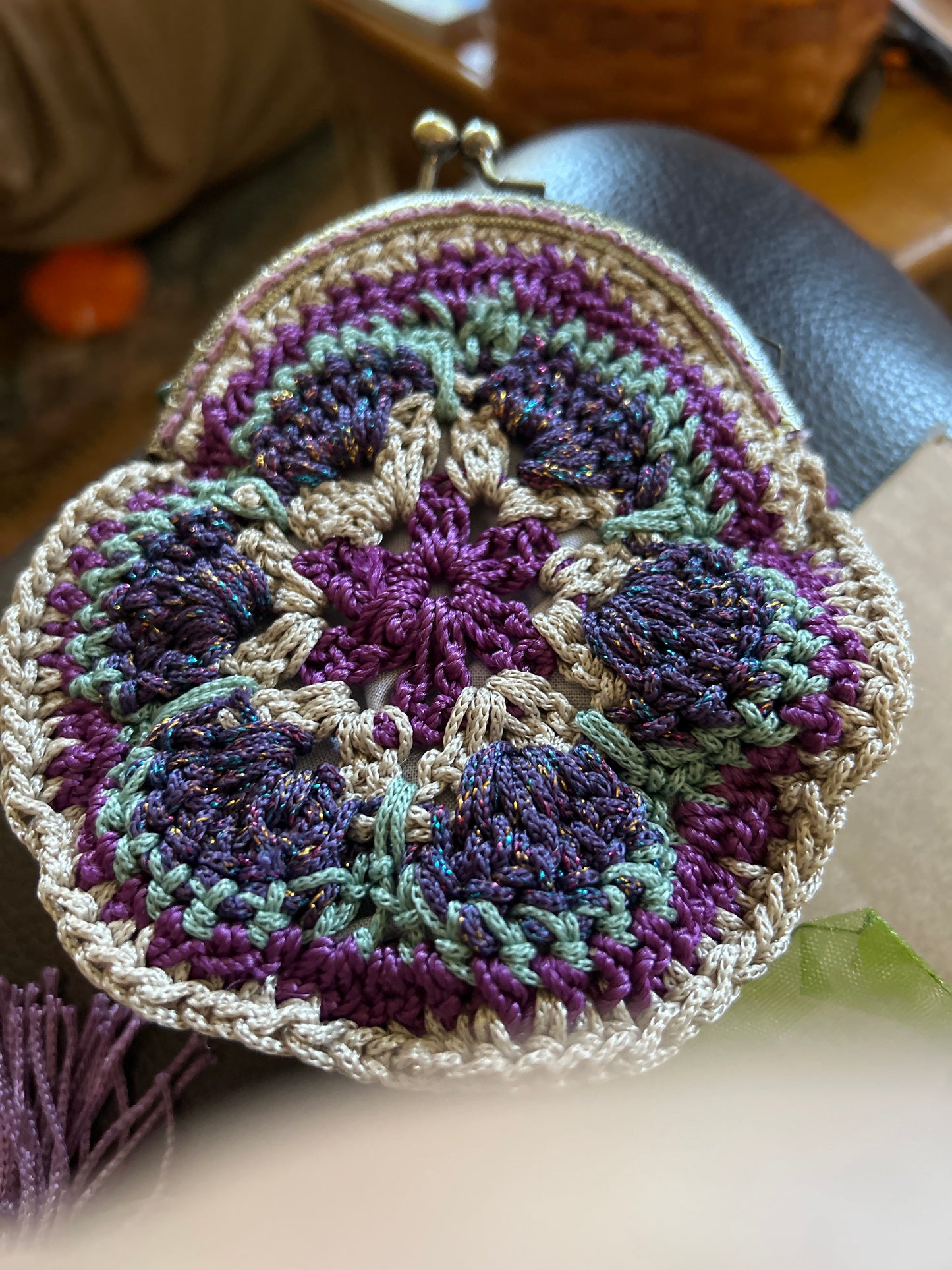 Coin Purse - purple blooms