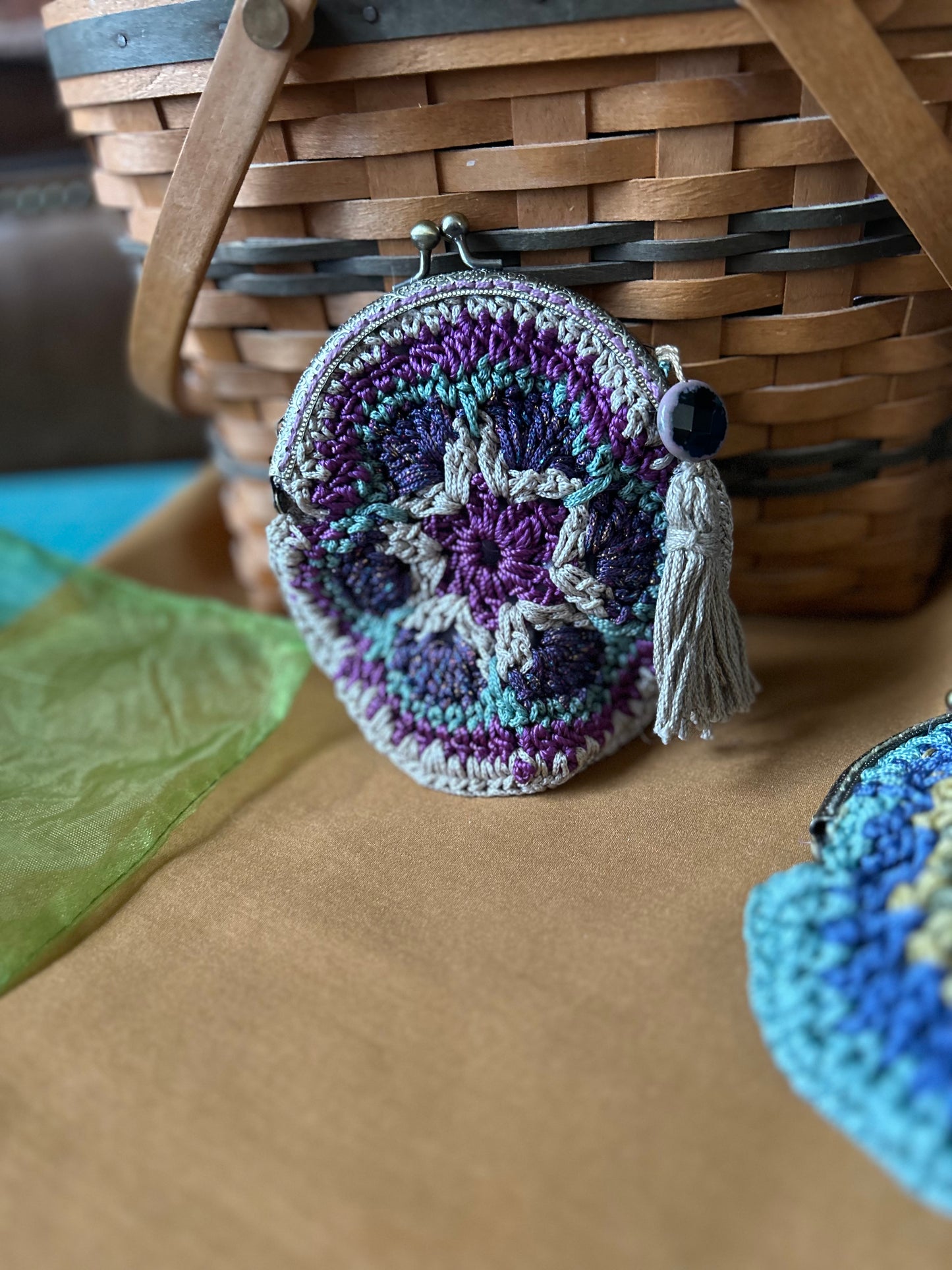 Coin Purse - purple blooms