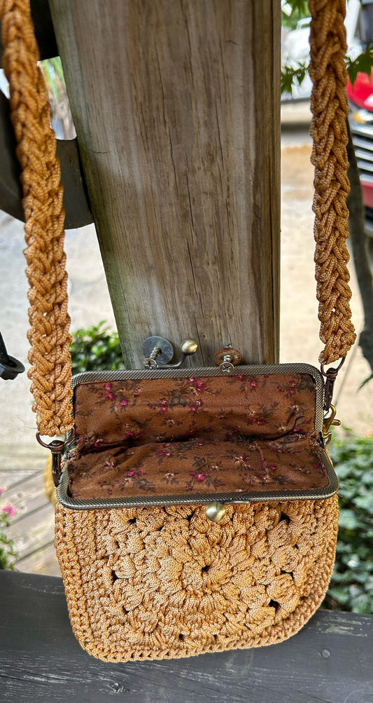 Cell phone purse. Golden sun